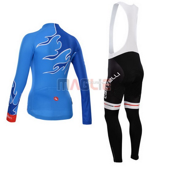 Donne Maglia Castelli manica lunga 2014 celeste