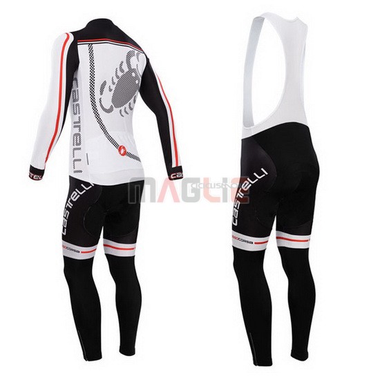 Maglia Castelli manica lunga 2014 bianco e rosso