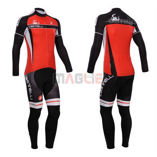 Maglia Castelli manica lunga 2014 nero e rosso