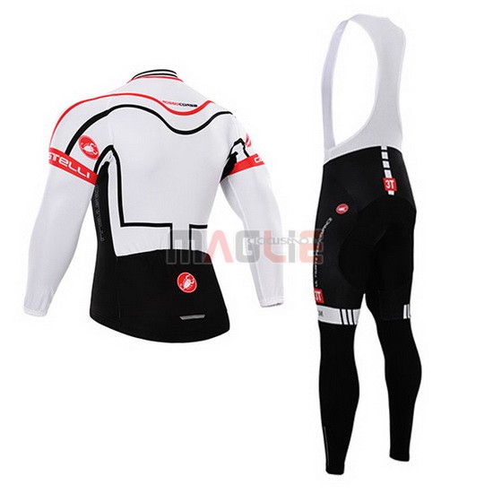 Maglia Castelli manica lunga 2015 bianco e rosso