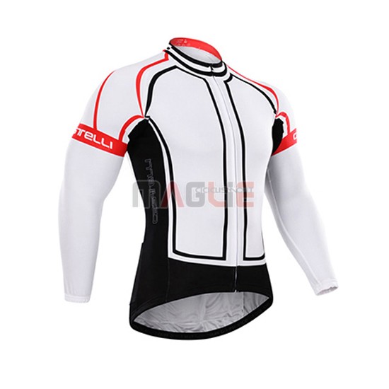 Maglia Castelli manica lunga 2015 bianco e rosso