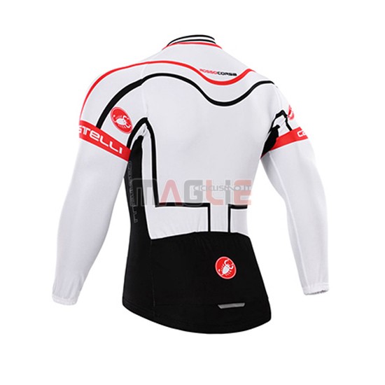 Maglia Castelli manica lunga 2015 bianco e rosso