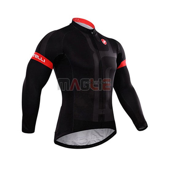 Maglia Castelli manica lunga 2015 nero e rosso