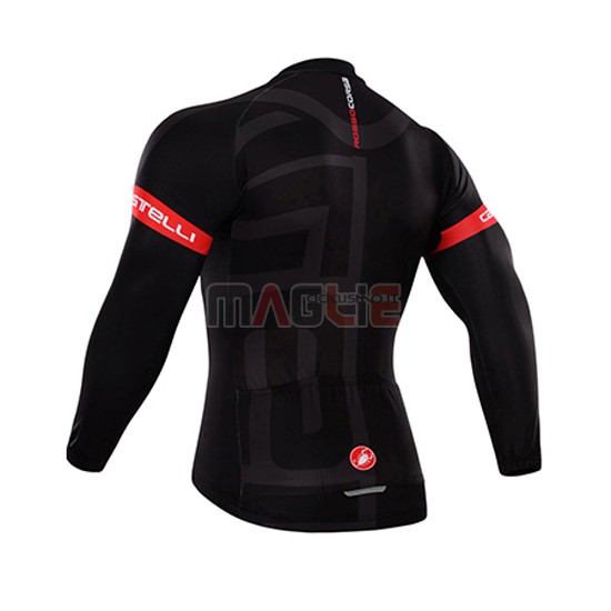 Maglia Castelli manica lunga 2015 nero e rosso
