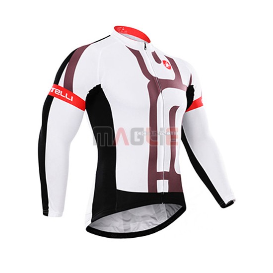 Maglia Castelli manica lunga 2015 rosso e bianco