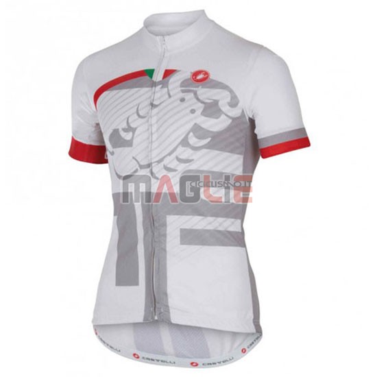 Maglia Castelli manica corta 2016 bianco e rosso