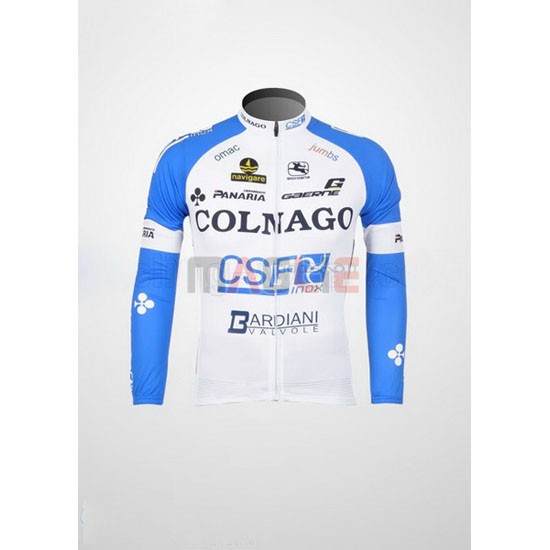 Maglia Colnago manica lunga 2012 celeste e bianco