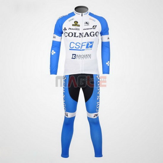 Maglia Colnago manica lunga 2012 celeste e bianco