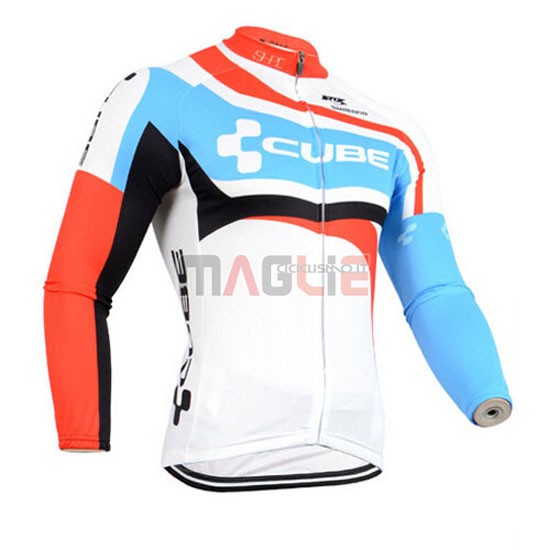 Maglia Cube manica lunga 2014 bianco e celeste