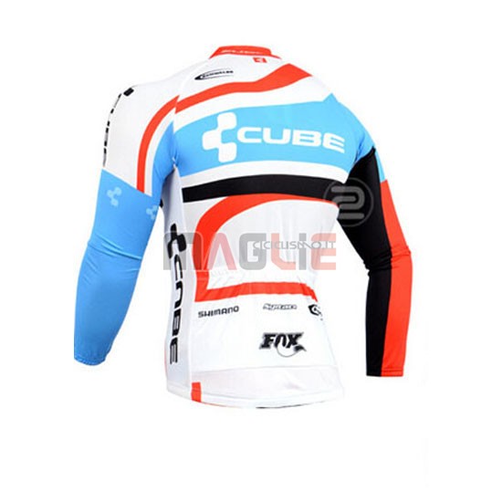 Maglia Cube manica lunga 2014 bianco e celeste