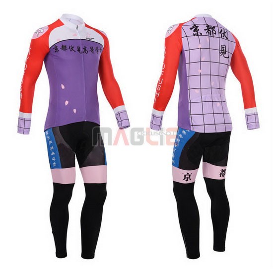 Maglia CyclingBox manica lunga 2014 rosso e viola