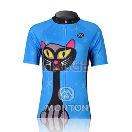 Donne Maglia Monton manica corta 2011 celeste e nero