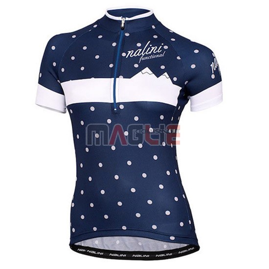 Donne Maglia Nalini manica corta 2015 blu e bianco