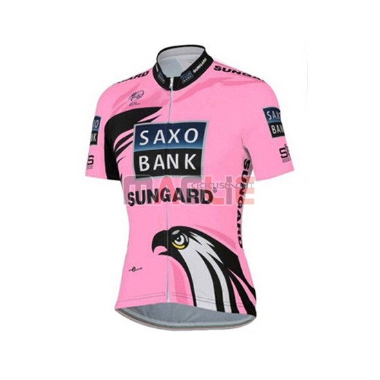 Donne Maglia Saxo Bank manica corta 2015 fuxia e nero