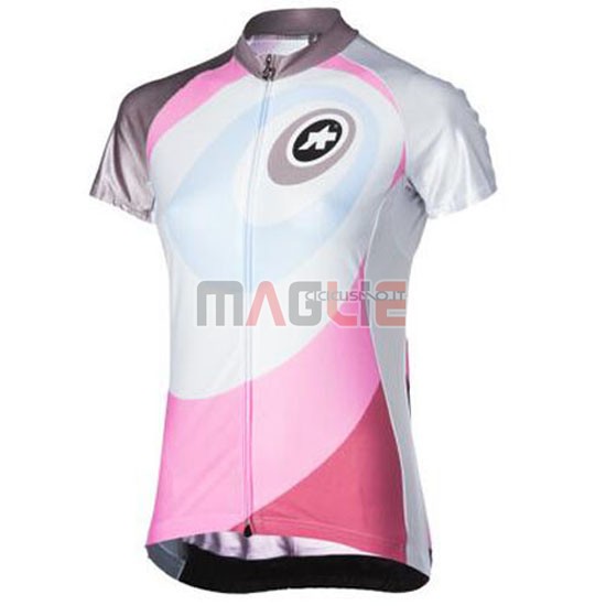 Donne Maglia Assos manica corta 2016 bianco e fuxia