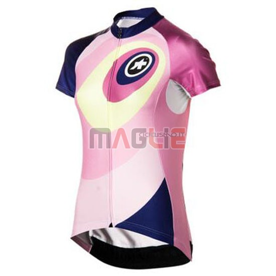 Donne Maglia Assos manica corta 2016 giallo e fuxia