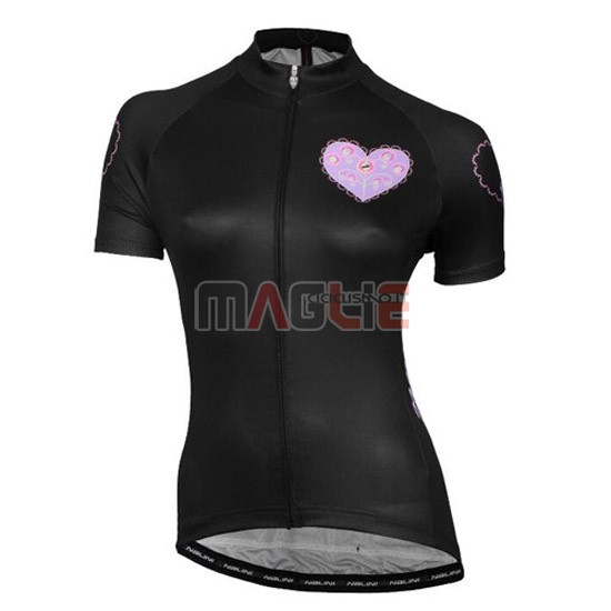 Donne Maglia Nalini manica corta 2016 rosa e nero