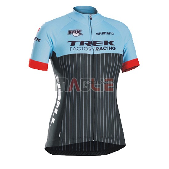 Donne Maglia Trek manica corta 2016 celeste e nero