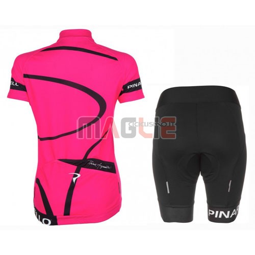 Donne Maglia Pinarello manica corta 2016 nero e fuxia