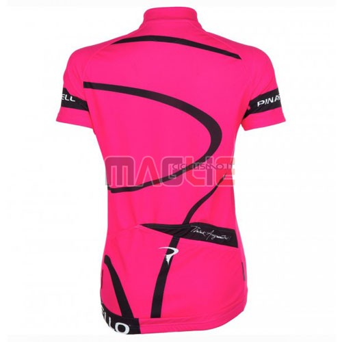 Donne Maglia Pinarello manica corta 2016 nero e fuxia