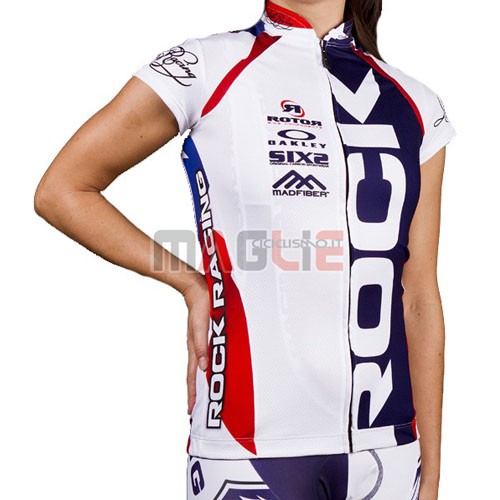 Donne Maglia Rock Racing manica corta 2016 bianco e blu