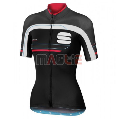 Donne Maglia Rock Racing manica corta 2016 rosso e nero