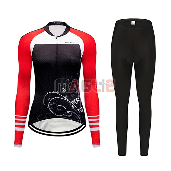 Maglia Donne Dirty Snow Manica Lunga 2019 Rosso Bianco Nero - Clicca l'immagine per chiudere