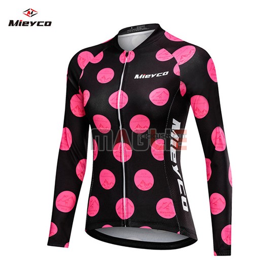 Maglia Donne Mieyco Manica Lunga 2019 Nero Rosa - Clicca l'immagine per chiudere