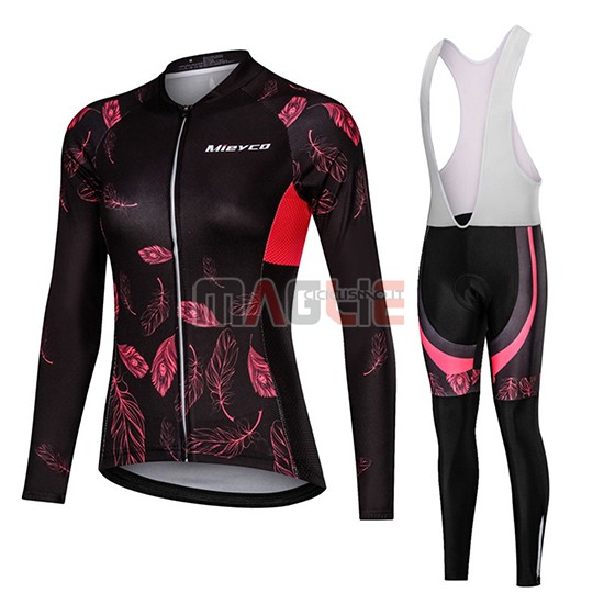 Maglia Donne Mieyco Manica Lunga 2019 Nero Rosso