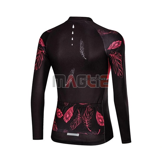 Maglia Donne Mieyco Manica Lunga 2019 Nero Rosso - Clicca l'immagine per chiudere