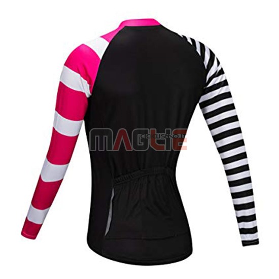 Maglia Donne Wosawe Manica Lunga 2019 Nero Bianco Rosa