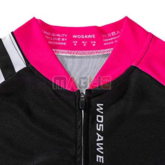 Maglia Donne Wosawe Manica Lunga 2019 Nero Bianco Rosa