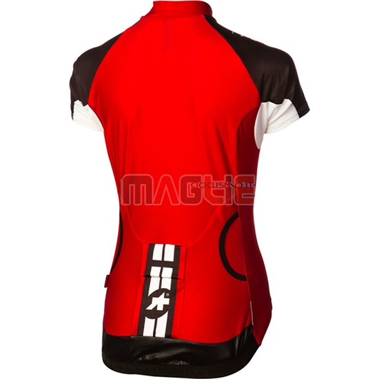 Maglia Donne Assos manica corta 2016 nero e rosso