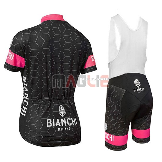 2018 Maglia Bianchi Manica Corta Nevola Nero e Rosa