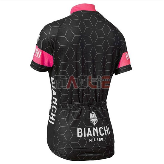 2018 Maglia Bianchi Manica Corta Nevola Nero e Rosa