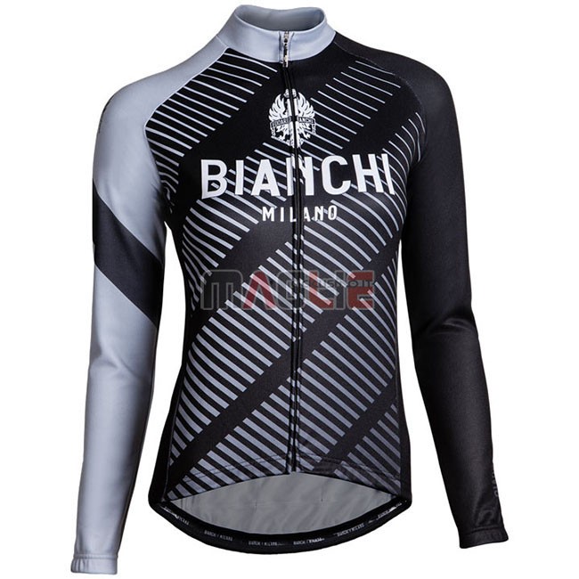 Maglia Donne Bianchi Milano Catria Manica Lunga Nero Grigio