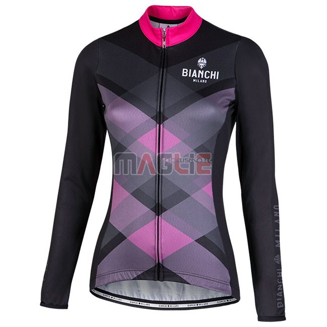 Maglia Donne Bianchi Milano Cornedo Manica Lunga Nero Rosa - Clicca l'immagine per chiudere