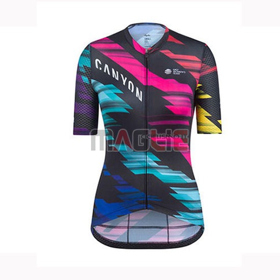 Maglia Donne Canyon Sram Manica Corta 2019 Nero Rosso