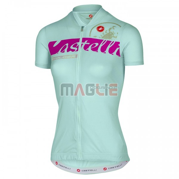 Maglia Donne Castelli Manica Corta 2017 Azzurro