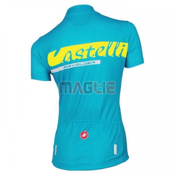 Maglia Donne Castelli Manica Corta 2017 Celeste