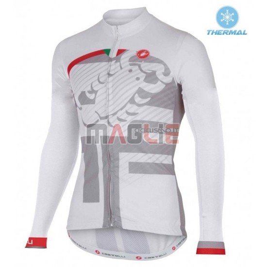 Maglia Donne Castelli manica lunga 2016 bianco e rosso