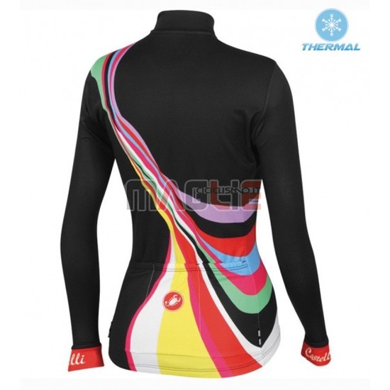 Maglia Donne Castelli manica lunga 2016 nero e rosso