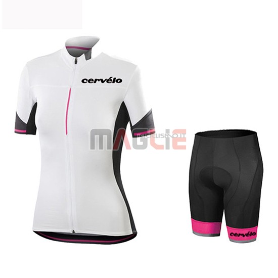 Maglia Donne Cervelo Manica Corta 2019 Bianco Nero