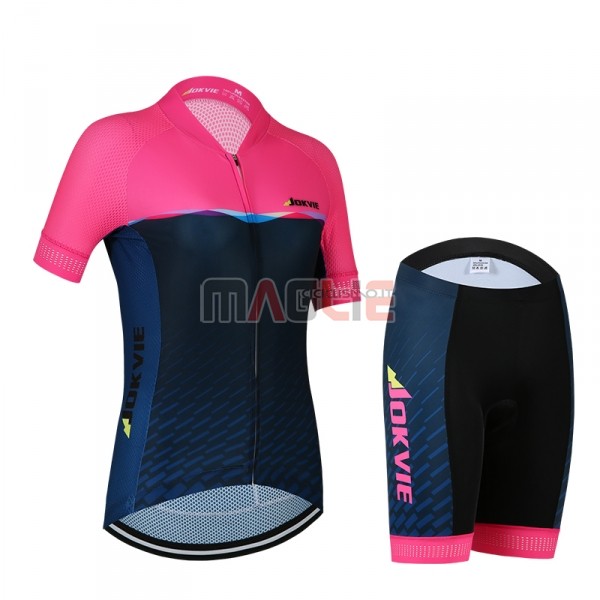 Maglia Donne Jokvie Manica Corta 2018 Rosa Spento Blu