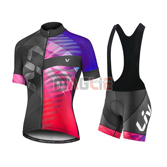 Maglia Donne Liv Manica Corta 2019 Viola Rosso Nero