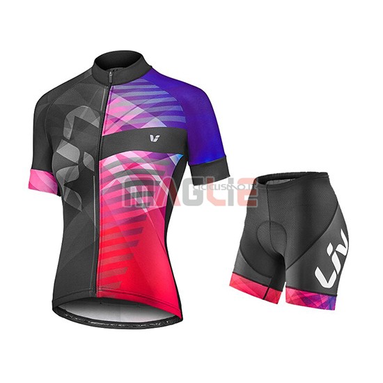 Maglia Donne Liv Manica Corta 2019 Viola Rosso Nero