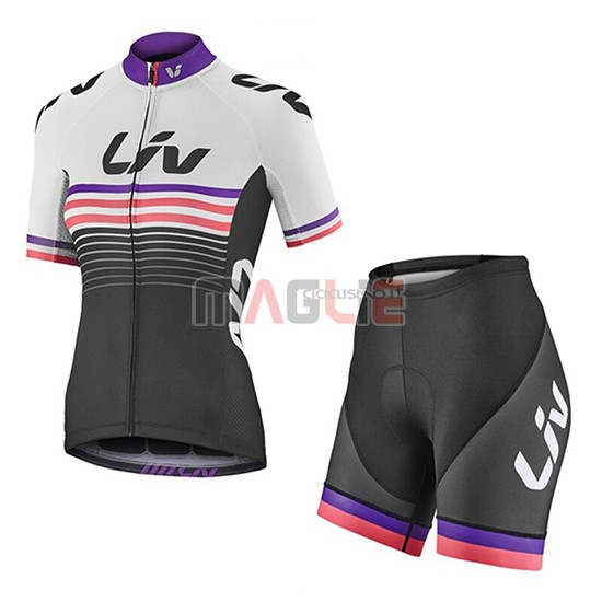 Maglia Donne Liv Manica Corta 2019 Nero Bianco Fuxia