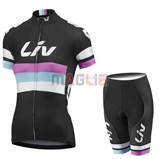 Maglia Donne Liv Manica Corta 2019 Nero Bianco Viola