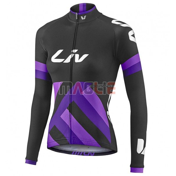 Maglia Donne Liv Manica Lunga 2017 Nero e Viola