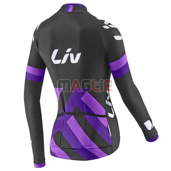 Maglia Donne Liv Manica Lunga 2017 Nero e Viola - Clicca l'immagine per chiudere